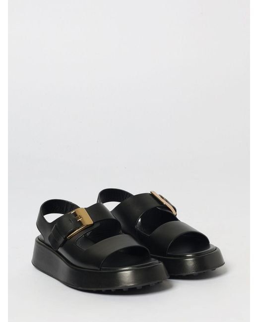 Tod's Black Leather Sandals