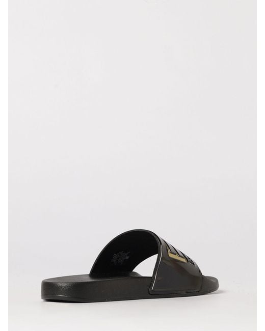 EA7 White Rubber Sliders With Logo Print for men