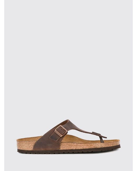 Birkenstock Brown Gizeh Oiled Leather Sandals for men