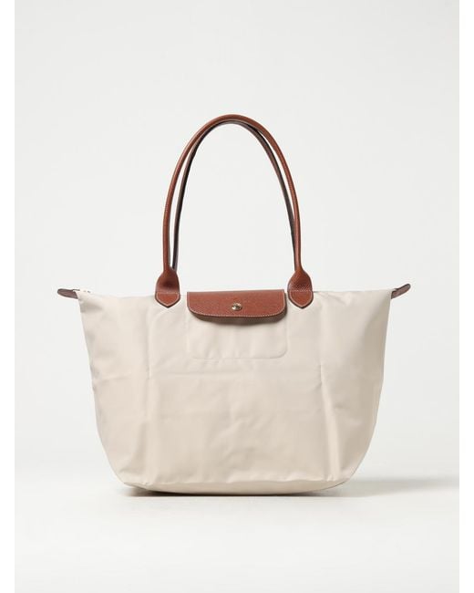 Longchamp Natural Le Pliage Original L Recycled Nylon And Leather Bag