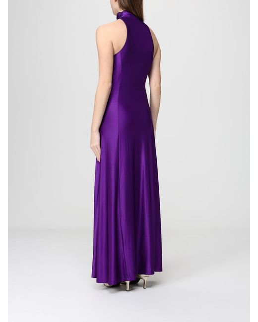 Rabanne Purple Metallic Jersey Dress