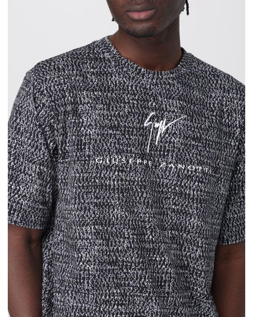 T-shirt in cotone con logo all over di Giuseppe Zanotti in Gray da Uomo