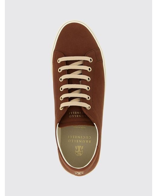 Brunello Cucinelli Brown Leather Sneakers for men