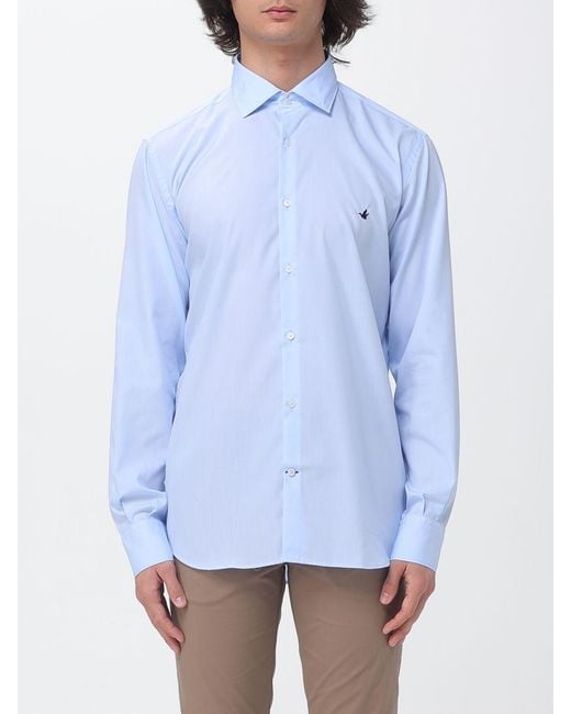 Brooksfield Blue Classic Cotton Poplin Shirt for men