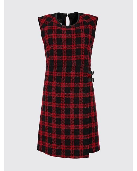 Pinko Red Amaranda Tartan Pattern Mini Wrap Dress
