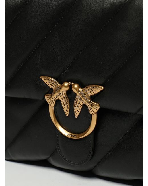 Pinko Black Love Puff Big Quilted Nappa Bag