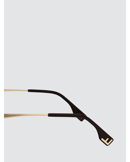 Fendi Metallic Irregular Design Metal Sunglasses With Embossed Logo for men