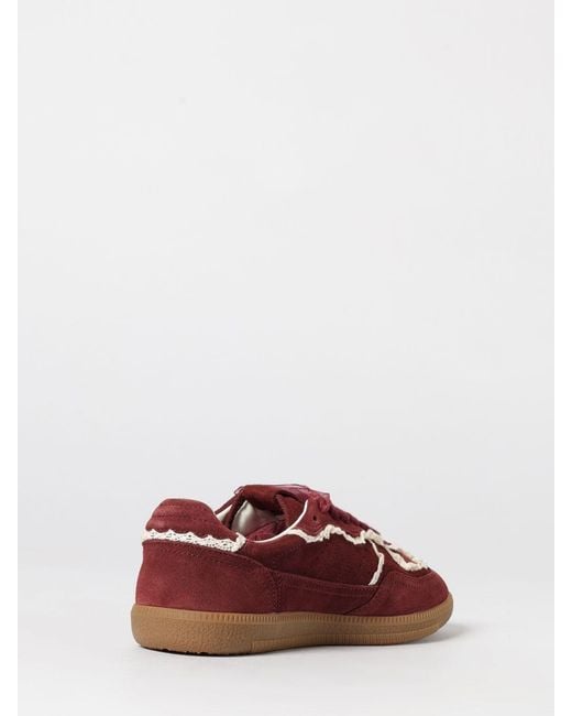 Alohas Red Tb.490 Suede Sneakers With Crochet Trims