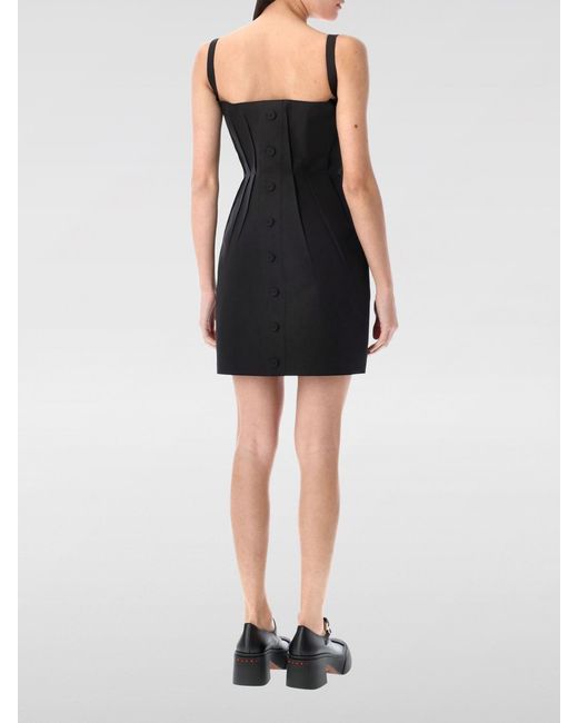 Robe Courte En Popeline Marni en coloris Black