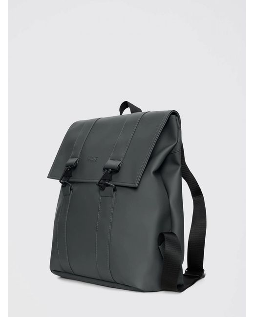 Rains Gray Msn Waterproof Pu Backpack for men