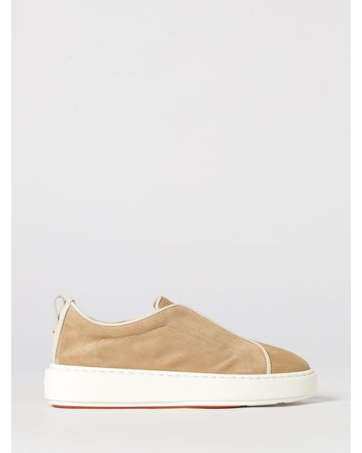 Santoni Natural Victory Suede Sneakers