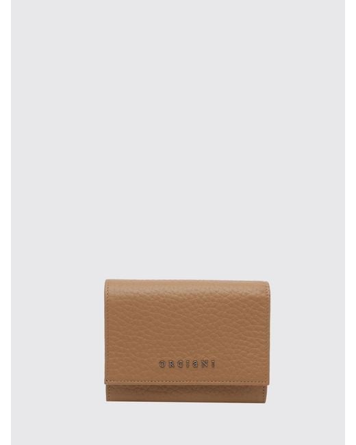 Orciani Brown Hammered Leather Wallet