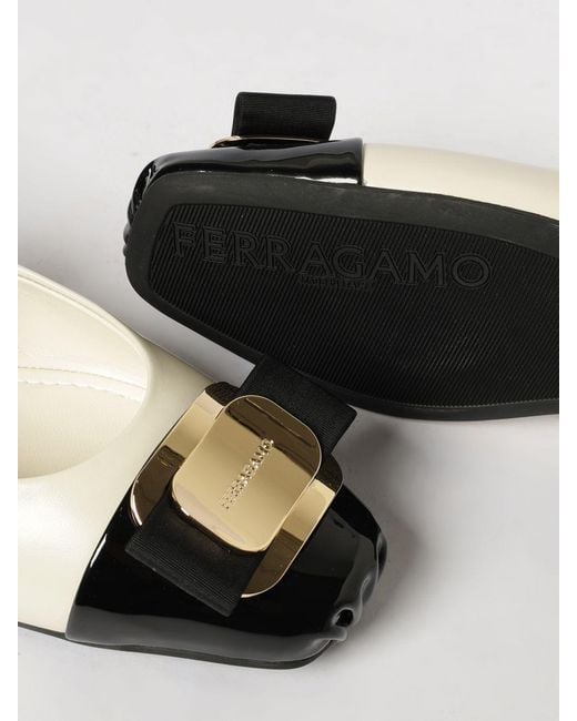 Ferragamo White Ballet Flat