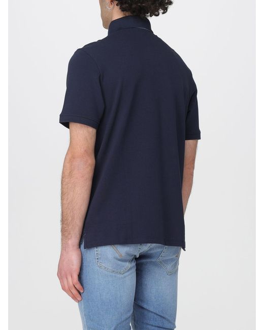 Blauer Blue Cotton Polo Shirt for men
