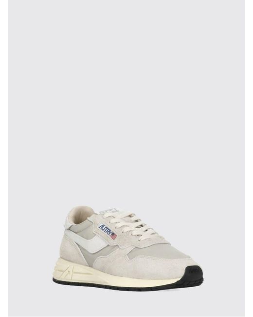 Autry White Reelwind Suede And Nylon Sneakers