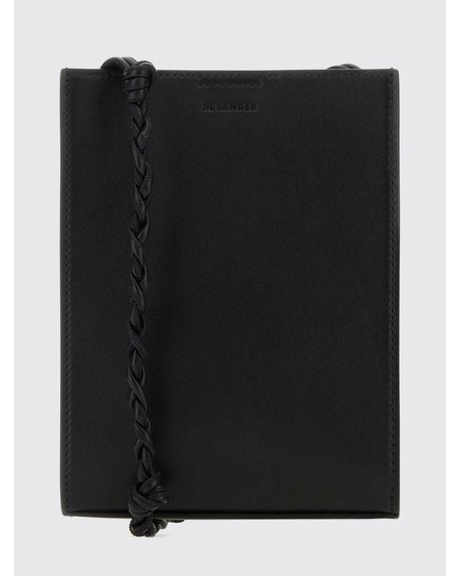 Jil Sander Black Tangle Leather Shoulder Bag for men