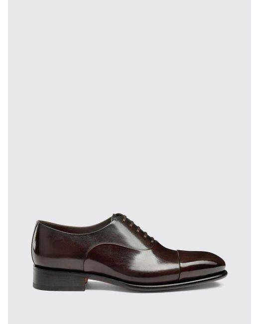 Santoni White Brushed Leather Oxford for men