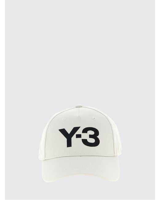 Y-3 White Cotton Cap With Embroidered Logo for men