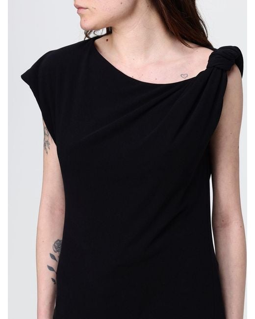Pinko Black Jersey One-Shoulder Top