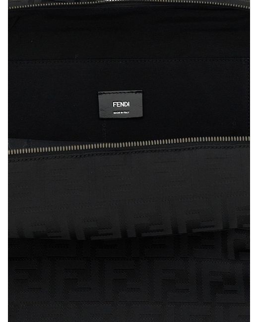 Fendi Black Lui Polyamide Backpack With Jacquard F Monogram for men