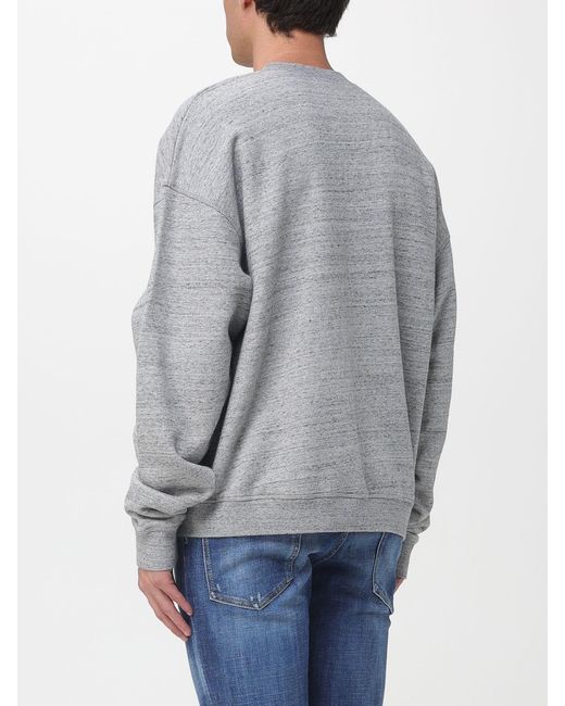 DSquared² Gray Logo Cotton Crewneck Sweatshirt for men