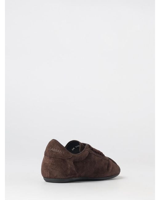Dolce & Gabbana Brown Dolce &Amp Gabbana Suede Low-Top Sneakers With Embossed Logo