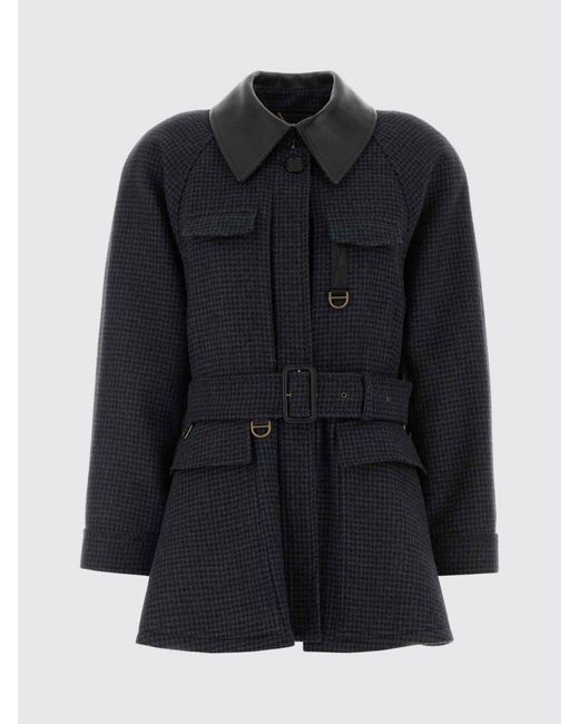 Chloé Black ChloÉ Houndstooth Virgin Wool Coat