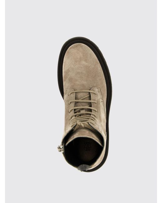 Brunello Cucinelli Natural Suede Combat Boots Monile