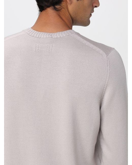 Drumohr Gray Wool Crew Neck Sweater for men