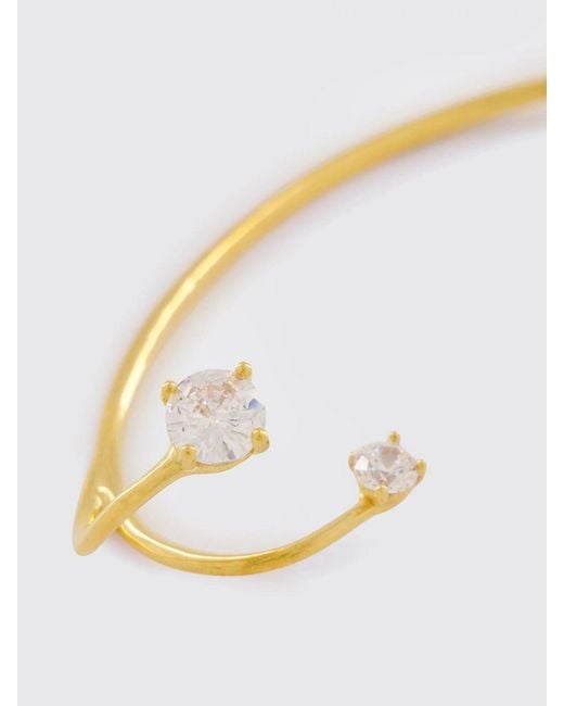 Panconesi White Three Point Ear Cuff With Set Rhinestones