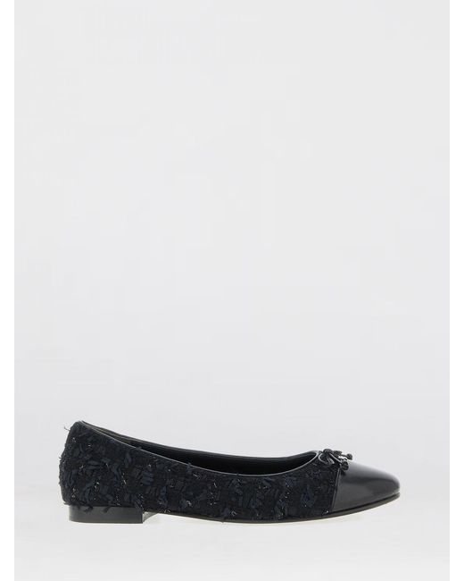 Tory Burch White Bouclé Tweed Ballerinas
