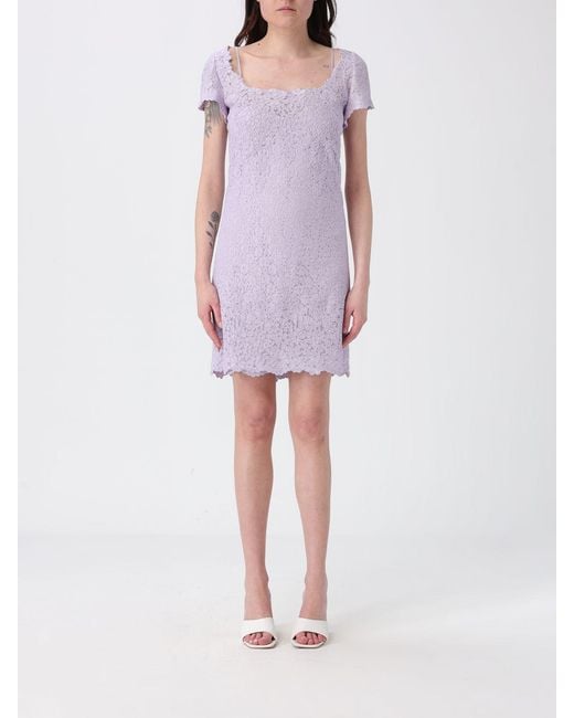 Ermanno Scervino Purple Lace Mini Dress
