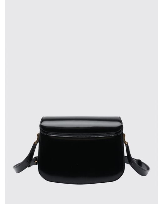 AMI Black Calf Leather Bag