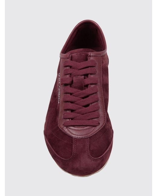 Dolce & Gabbana Purple Dolce &Amp Gabbana Lipari Suede Calfskin Sneakers With Printed Logo for men