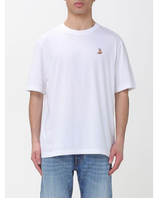 Maison Kitsuné White Maison KitsunÉ Organic Cotton T-Shirt With Logo for men