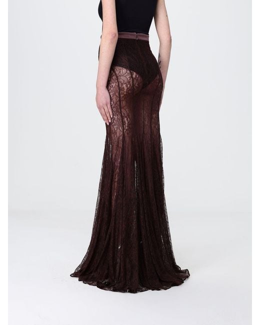 Elisabetta Franchi Multicolor Long Lace Skirt