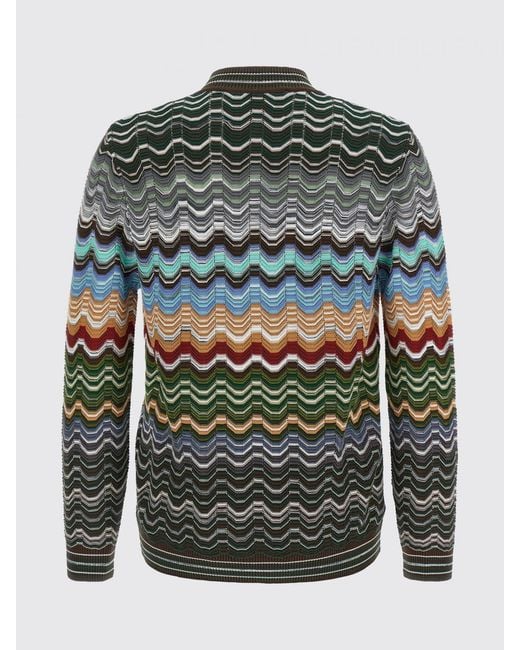 Missoni Gray Zig Zag Cotton Blend Cardigan for men