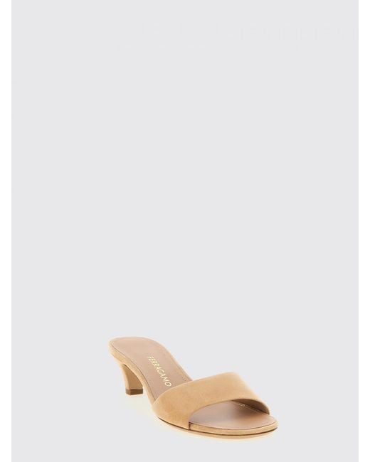 Ferragamo Pink Suede Mules