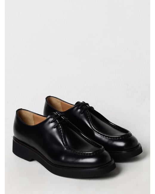 Church's Black Nelly Lace-Up Shoes With Thick Gum Sole