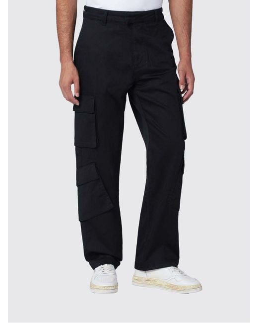 Represent Blue Cotton Cargo Trousers for men