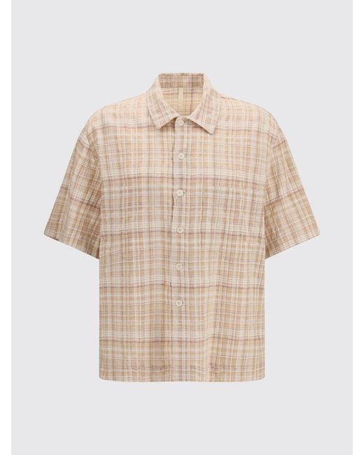 sunflower Natural Check Cotton And Linen Blend Casual Shirt for men