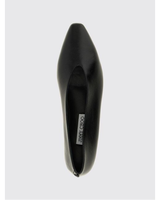 Jimmy Choo White Margot Smooth Leather Ballerina Flats With Rear Monogram