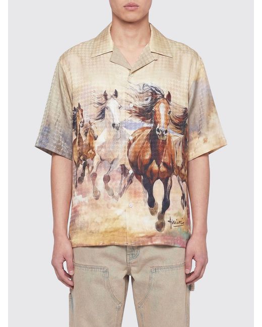 Amiri Natural Printed Viscose Shirt for men