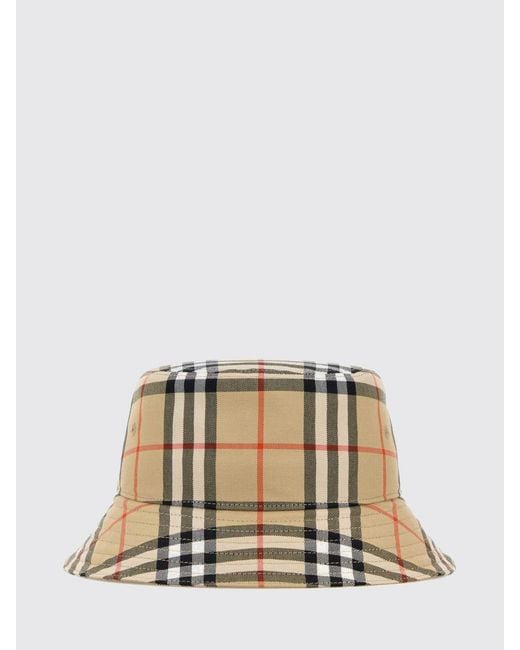 Burberry Natural Cotton Hat Vintage Check Print for men