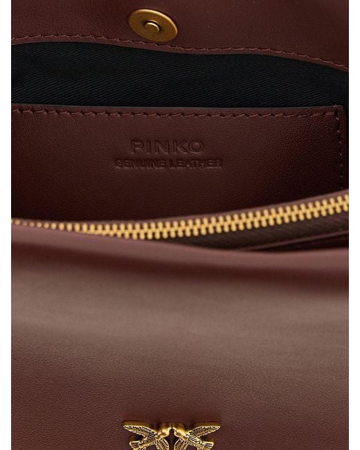 Pinko Brown Mini One, Two, Three Leather Bag