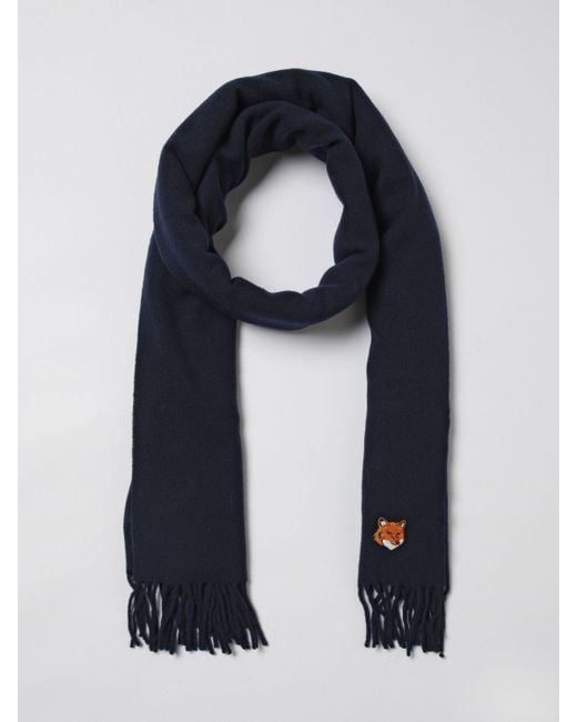 Maison Kitsuné Blue Maison KitsunÉ Scarf for men