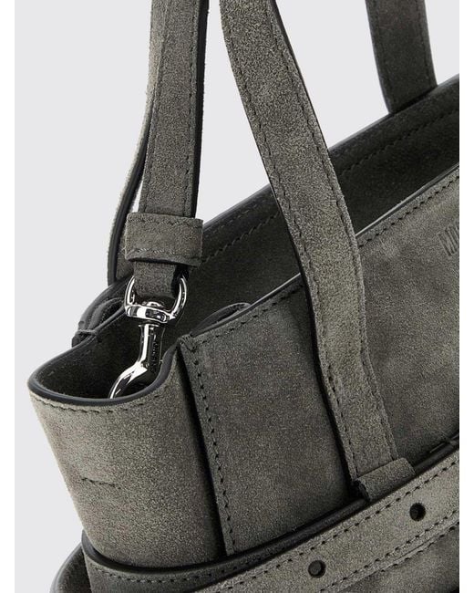 Moschino Couture Black Tie Me Suede Handbag With Shoulder Strap