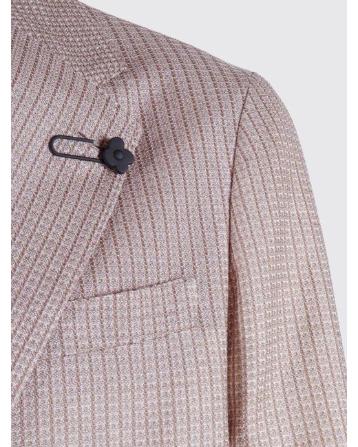 Lardini Gray Cotton Single-Breasted Blazer for men