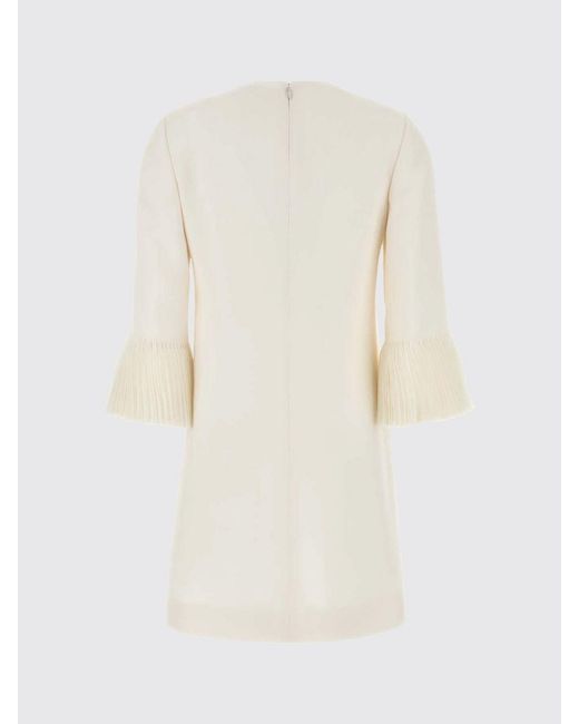 Valentino White Virgin Wool And Silk Mini Dress