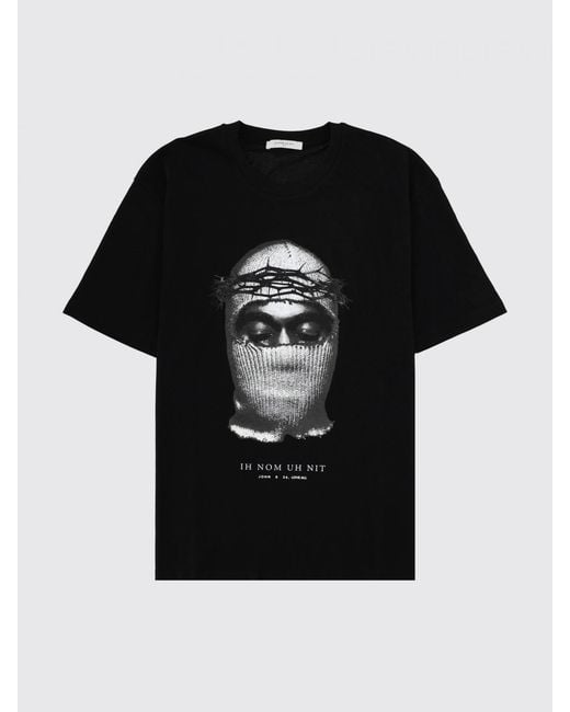 Ih Nom Uh Nit Black Printed Cotton T-Shirt for men